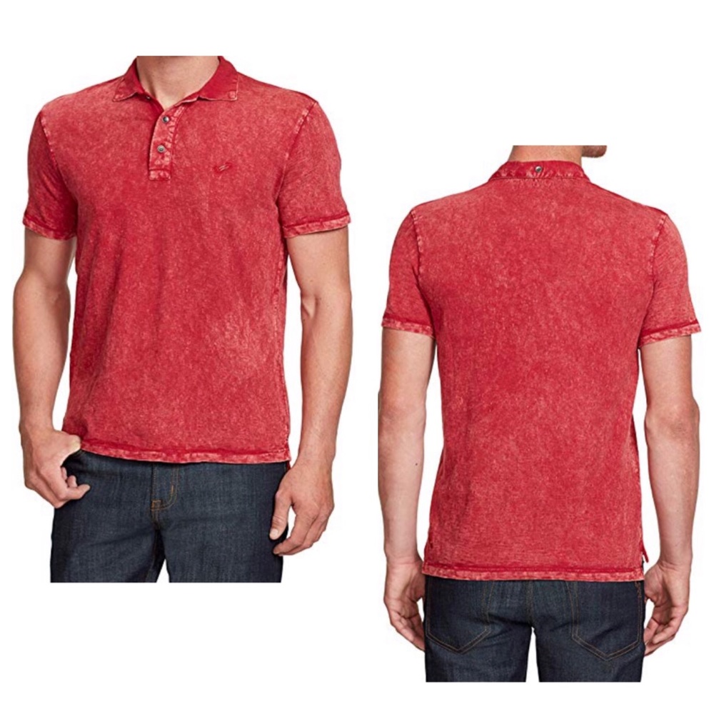 🆕 William Rast XL Washed Sky Rio Red Polo Shirt